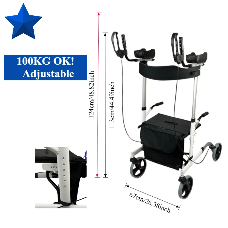 Elderly Trolley Can Sit and Push Folding Shopping Cart To Help Walk and Buy Food Leisure Seat Elderly Scooter Walker