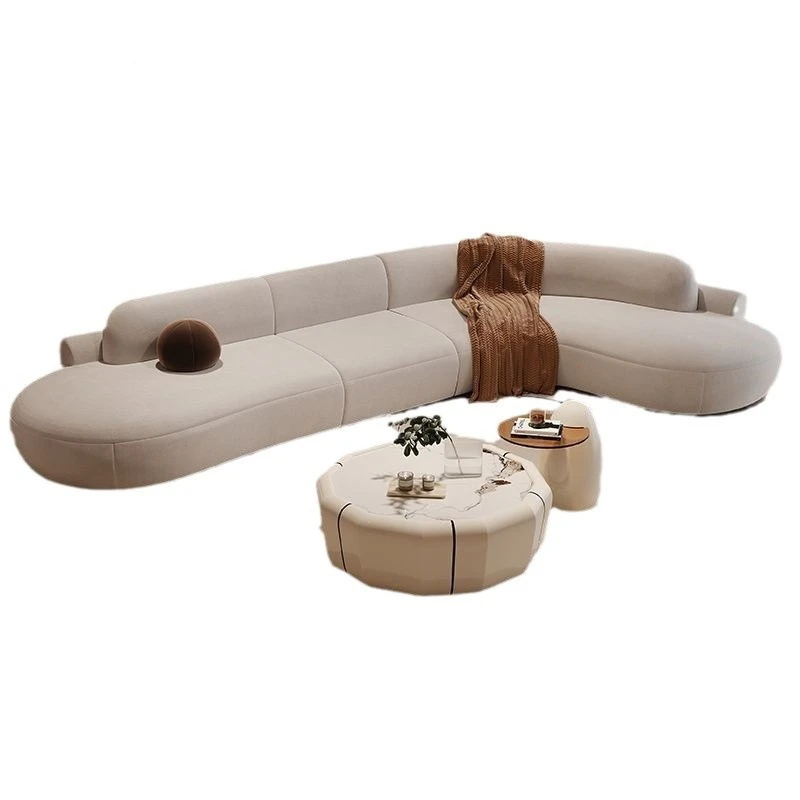 

Cream style coffee table living room Italian minimalist light luxury new Internet celebrity coffee table side table combination
