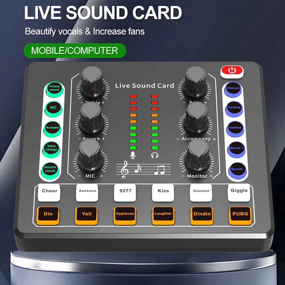 

Audio Interface with DJ Mixer Live Sound Card Effects and Voice Changer,Prefect for live Streaming/Podcasting/Gaming