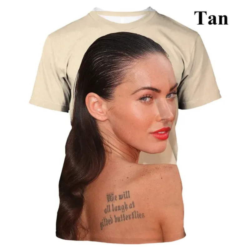 Fashion Sexy Actress Megan Fox 3D Print T-shirt New Men Clothing Hip Hop Unisex Oversized T Shirt Harajuku Street Tops Tees