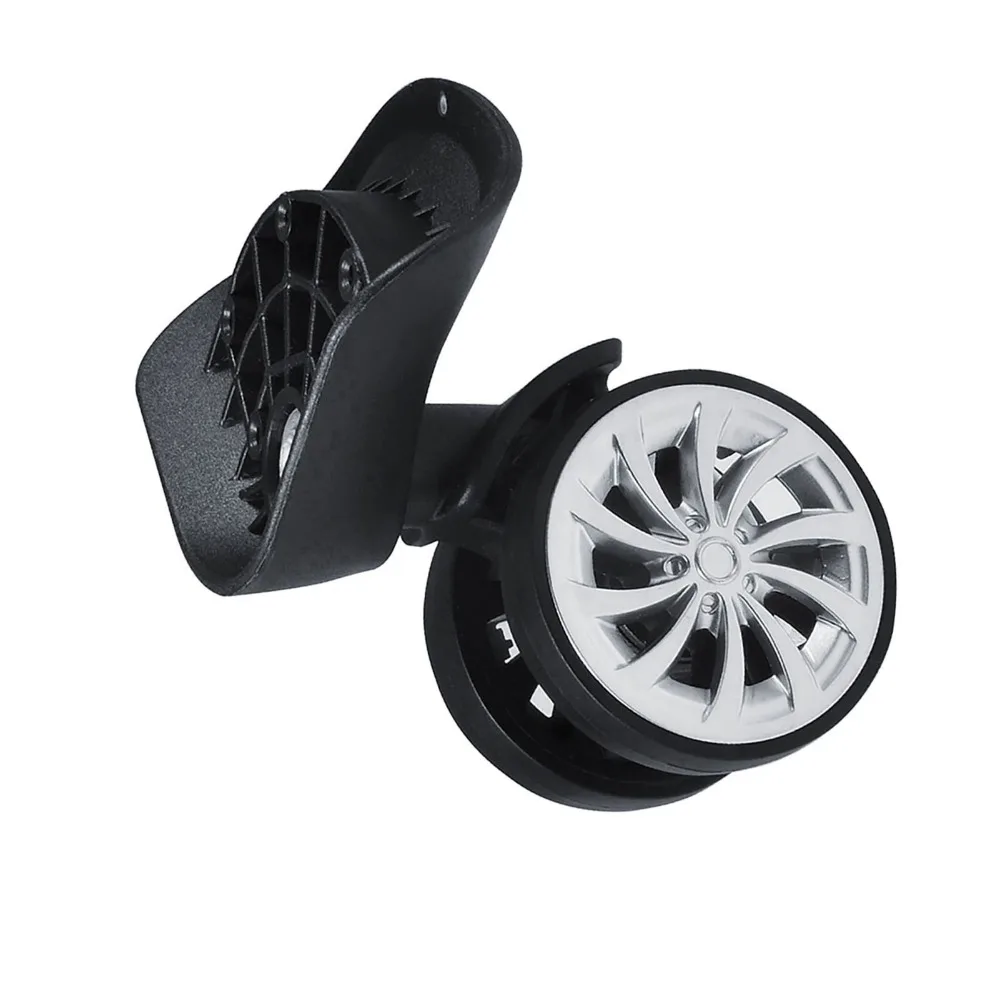 1Pair Durable PP+PET Swivel Wheel Replacement 360 Rotating Black Luggage Wheels Suitcase Wheels Travel Accessory