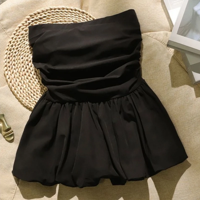 Koreanische Neue Mode Sexy Liebsten Weste Frauen Kleidung Schlanke Taille Gefaltete Tank Top 2025, Ropa Mujer Backless Solide Sommer Y2k Tanks