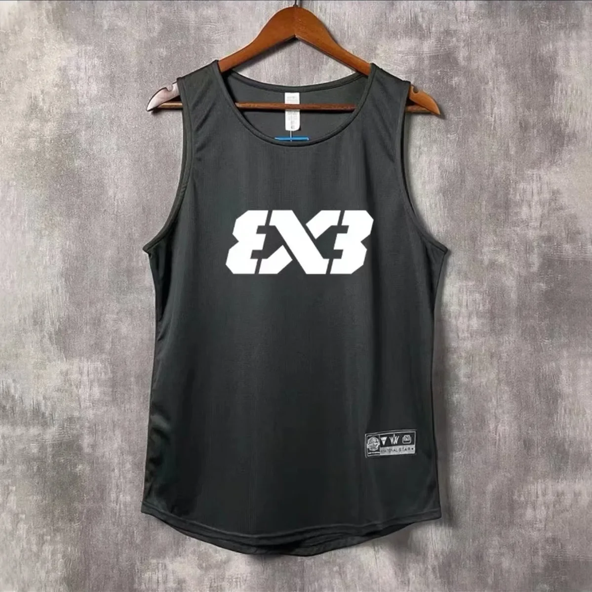 American 3x3 Basketball Sports Vest Men\'s Summer Sleeveless Quick-drying Fitness Running Loose Equipment Training Vest T-shirt