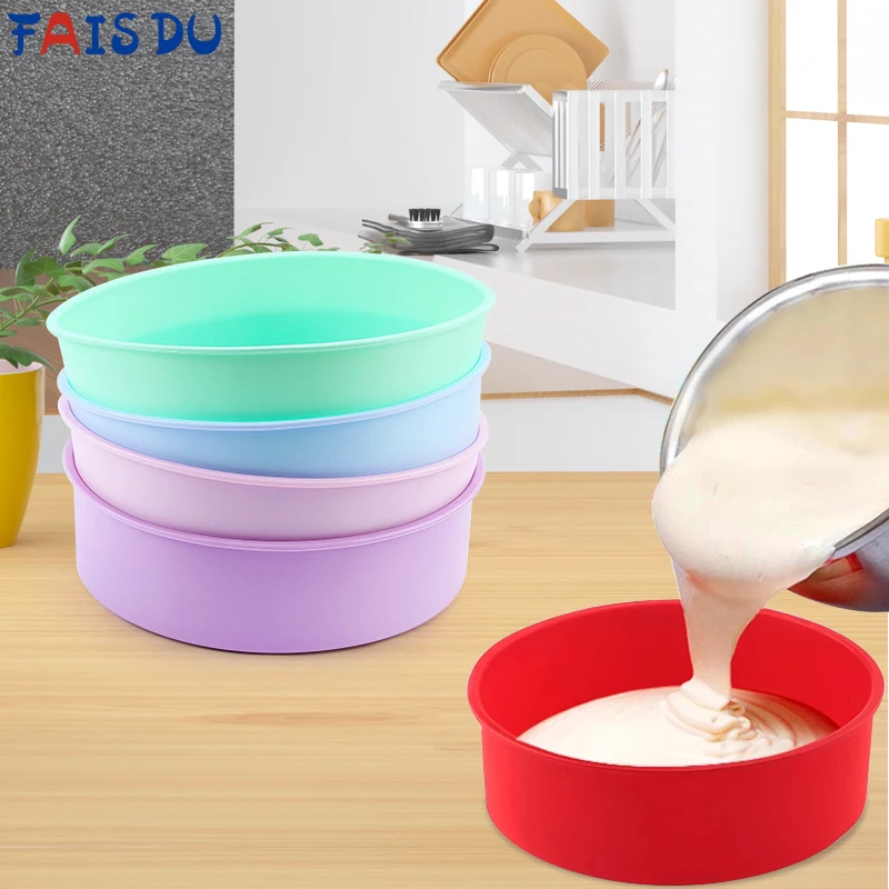 Moule à gâteau rond en Silicone 4 6 8 10 pouces moules à pâtisserie en Silicone moules à pâtisserie en Silicone Pot de rechange pour chauffe-bol en cire