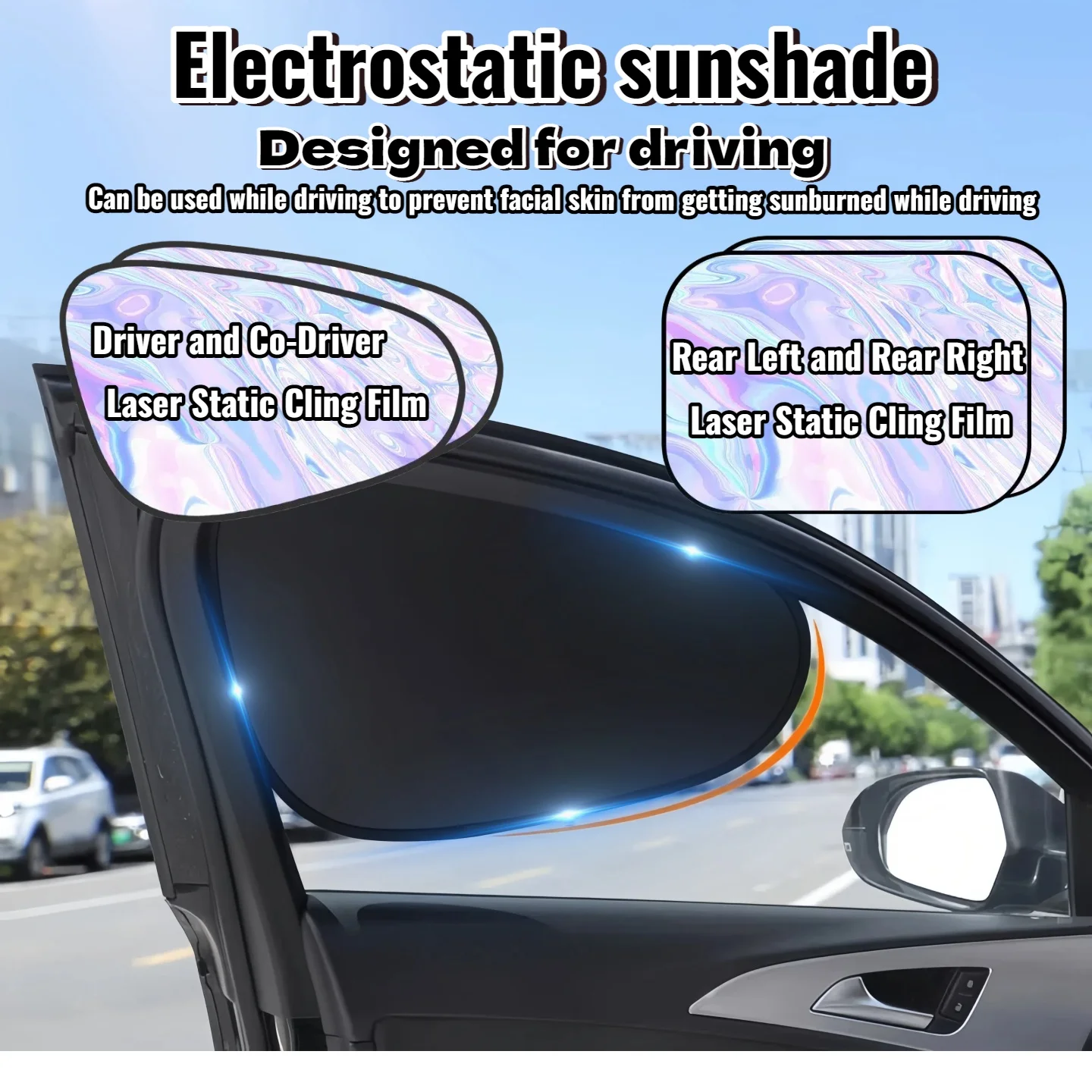 

In-Vehicle Static Cling Sunshade for Side Windows – Heat-Resistant Car Glass Shield, No View Blocking