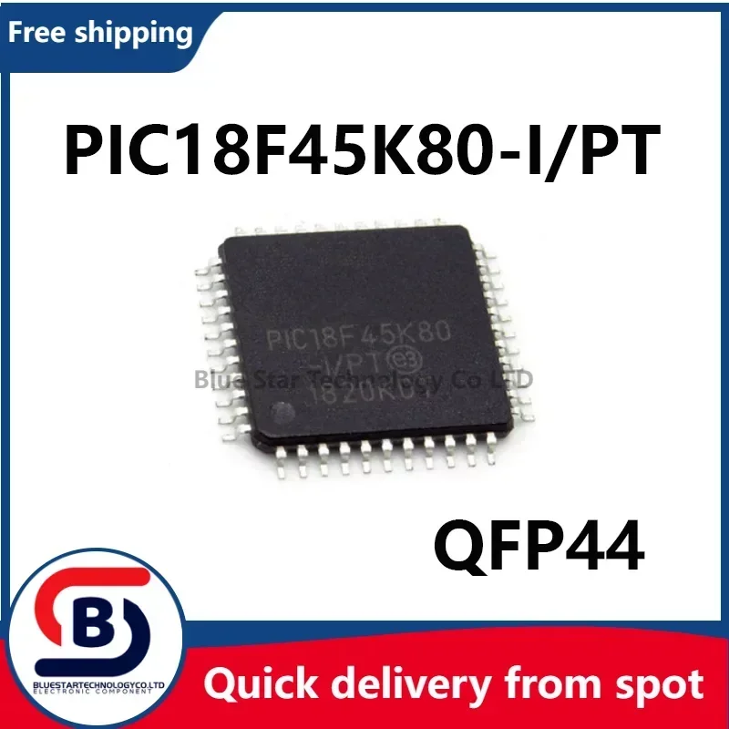 Free Shipping 5-20pcs/lots PIC18F45K80-I/PT PIC18F45K80 18F45K80 QFP44 Quick delivery from spot
