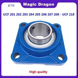 1/2PCS High quality ETK Square Seat Outer Spherical Bearing UCF204 UCF205 UCF206 UCF207 UCP208 UCF209 With Seat bearing