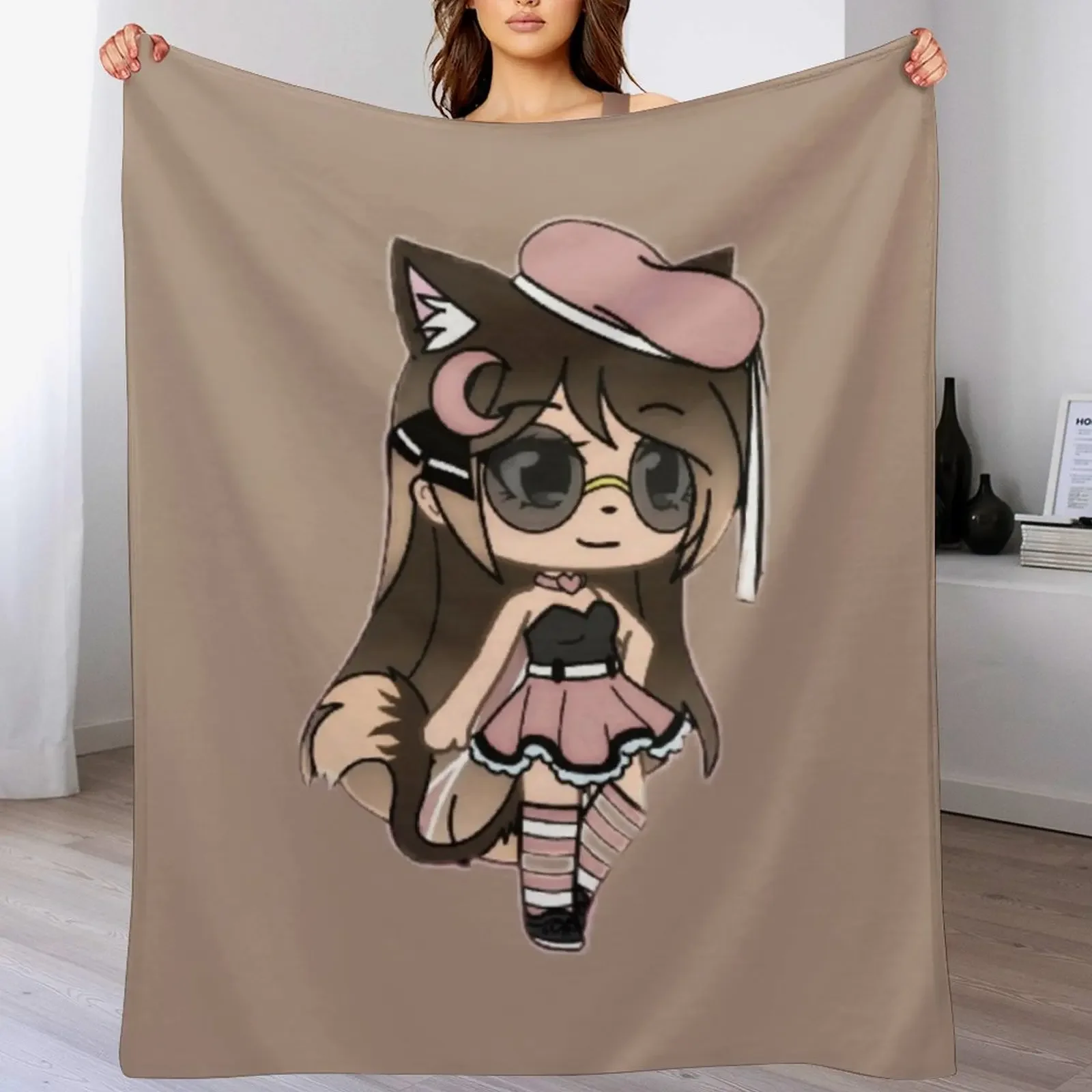 

Gacha Life Character Girl Throw Blanket Thermal Multi-Purpose Blankets