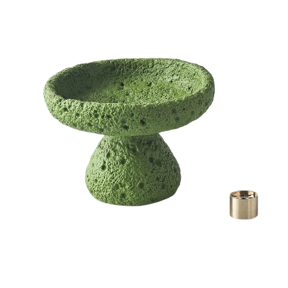 

Concrete Texture Cement Incense Burners with 9 Holes Decorative Aromatherapy Holder Multi-functional Moon Surface Design
