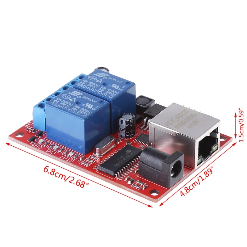 LAN Ethernet 2 Way Relay Board Delay Switch TCP/UDP Controller Module WEB Server