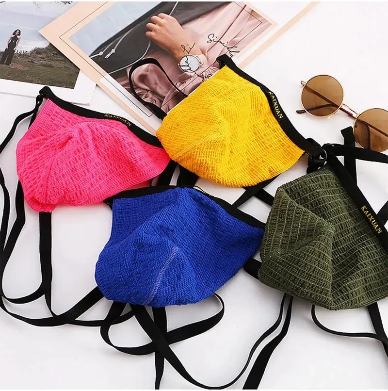 Men\'s Fashion Underwear Gays Low Waist Jockstrap Sissy Funny Thin Straps Knitted Thongs Homme Tangas Hombre Boys Bikini Panties