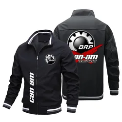 2024 New Trendy Men's BRP CAN-AM Logo Print Jacket Scrambling Motorcycle Jacket Trendy Casual Biker Racing Jacket Men Clothing