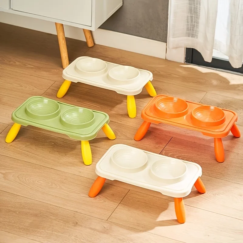 Bol double surélevé pour animaux de compagnie, bol d'alimentation pour chat et chien, bol surélevé à pieds hauts pour nourriture et eau pour chats et chiens