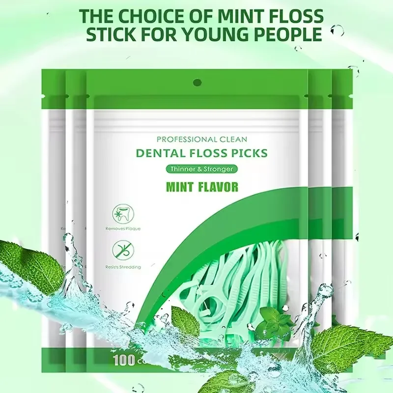 500/300/200/100pcs Ultra-fine Mint Flavored Toothpicks, Safe High-end Toothpick Sticks, Plastic Toothpicks Teeth Cleaning Tool