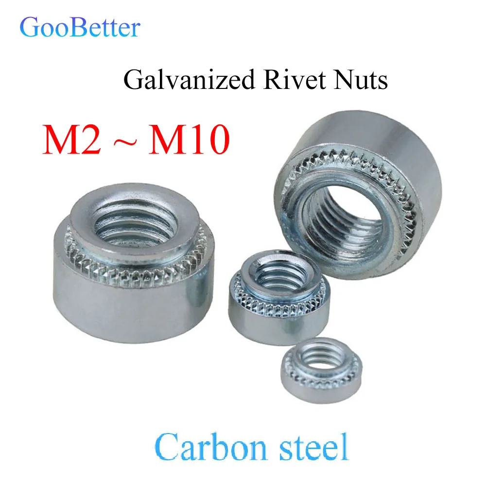 20/50/100Pcs Environmentally Friendly Galvanized Rivet Nuts For Products Of Punching Machines And Riveting Machines Assembly Nut