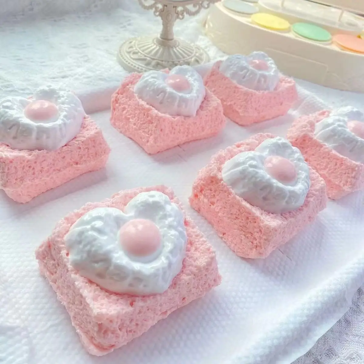 Handmade Silicone Large heart Egg Double layered toast mochi stress relief squishy fidget toy antiestres Squeezing Toy