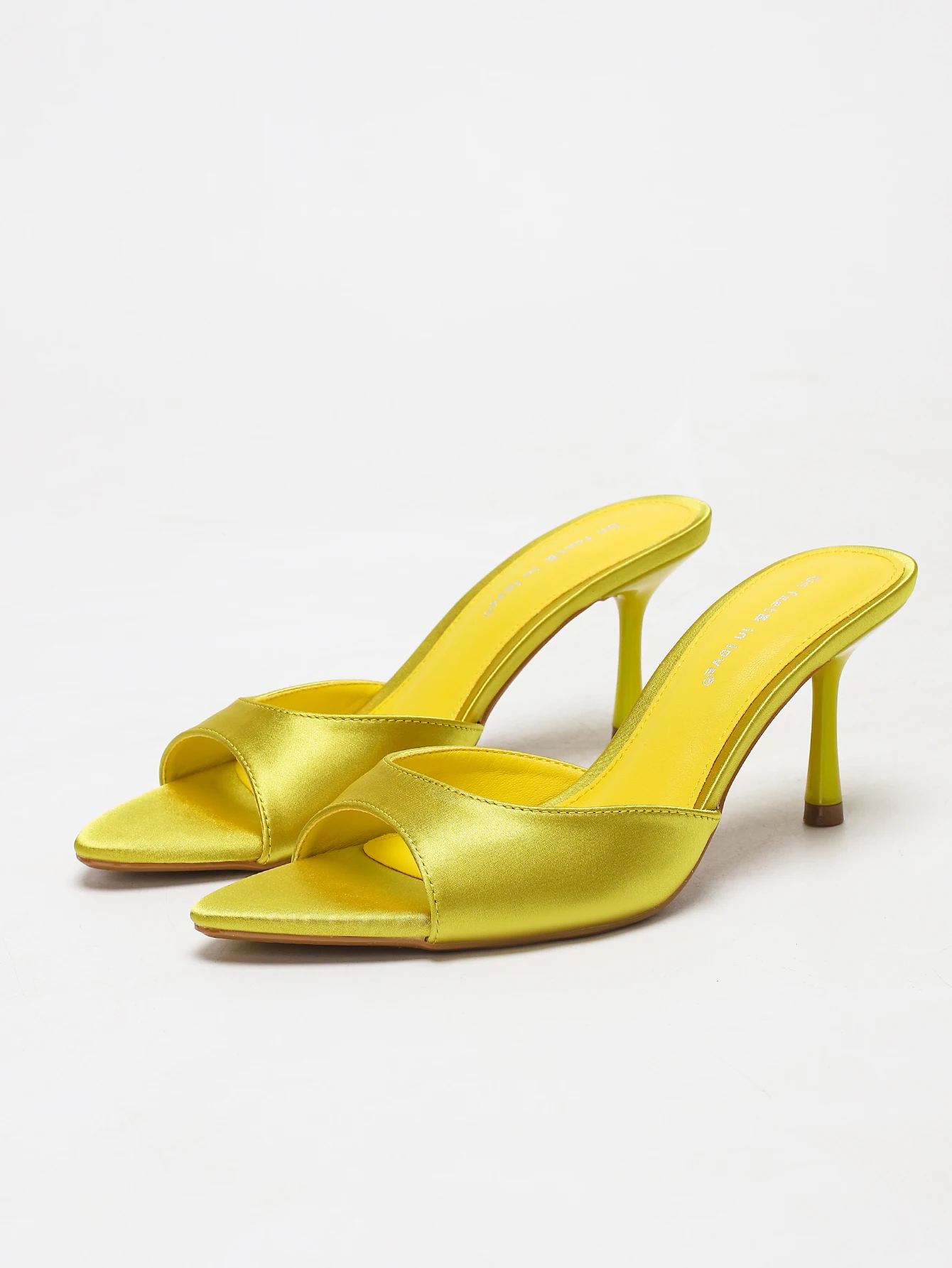 Women's Satin Pointed Toe Stiletto Heel Mules, Slip-On Open Toe Heeled Sandals, Comfortable Backless Dress Shoes view 5