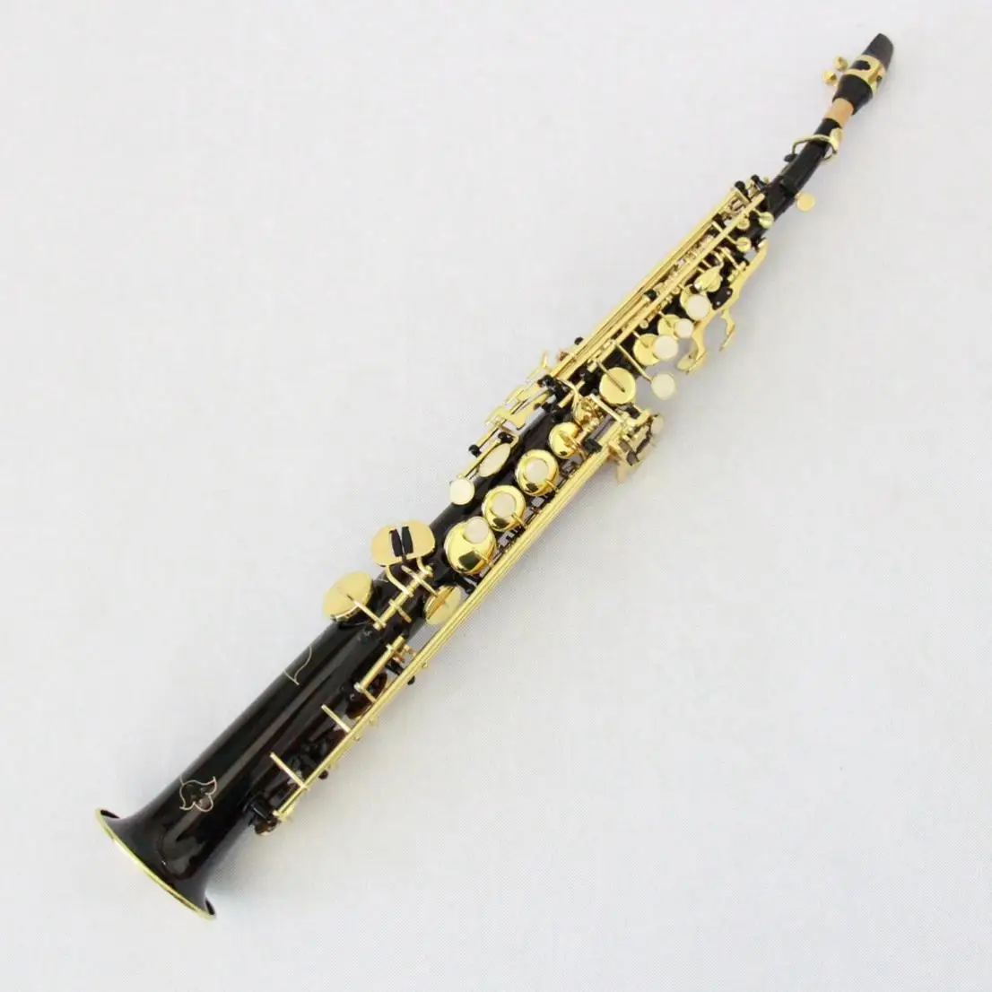 Chinese Factory Affordable Saxophone In Black Lacquer BB Soprano Saxophone For Performance
