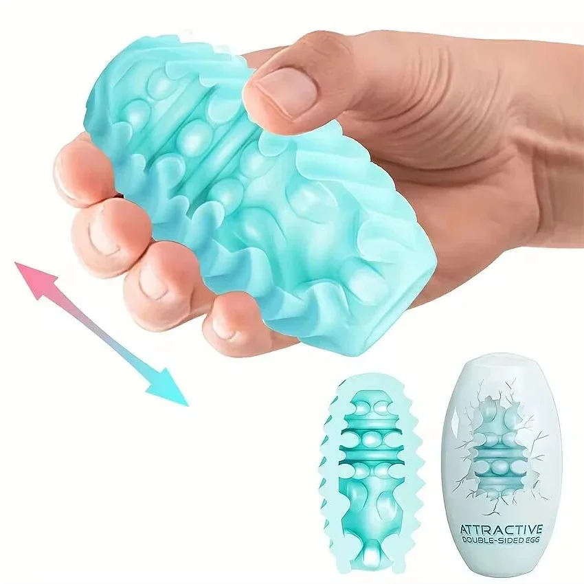 Male Pocket Masturbator Egg Erotic Toy Portable Stimulating Penis Massager Silicone Stretchable Masturbator Adult Sex Toys Shop