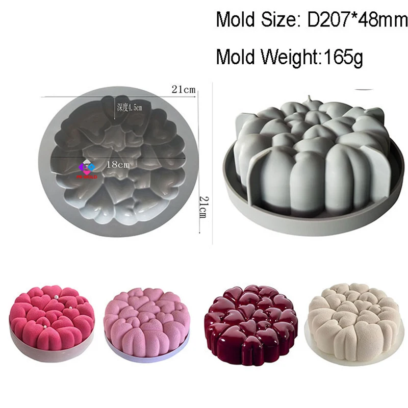 DIY Silicone Cake Mold Dessert Mousse Baking Form Pan Handmade Heart Bubble Cloud Donuts Shaped Chocolate Moulds Cake Tools