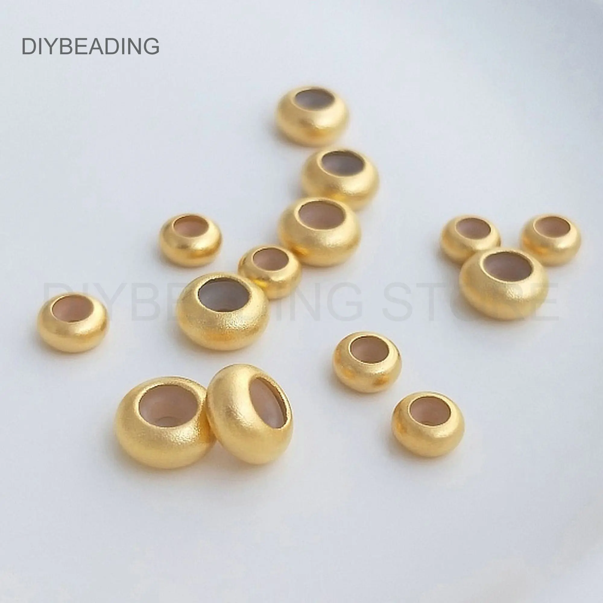 Stopper Beads for Jewelry Making Gold Plated Brass Inernal Ring Sliding Adjustable Silicone Rondelle Beads Charm Clasp Holder