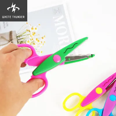 Paper-cut Lace Scissors Set DIY Photo Album Handmade Safety Children's Plastic Scissors 6-piece Set