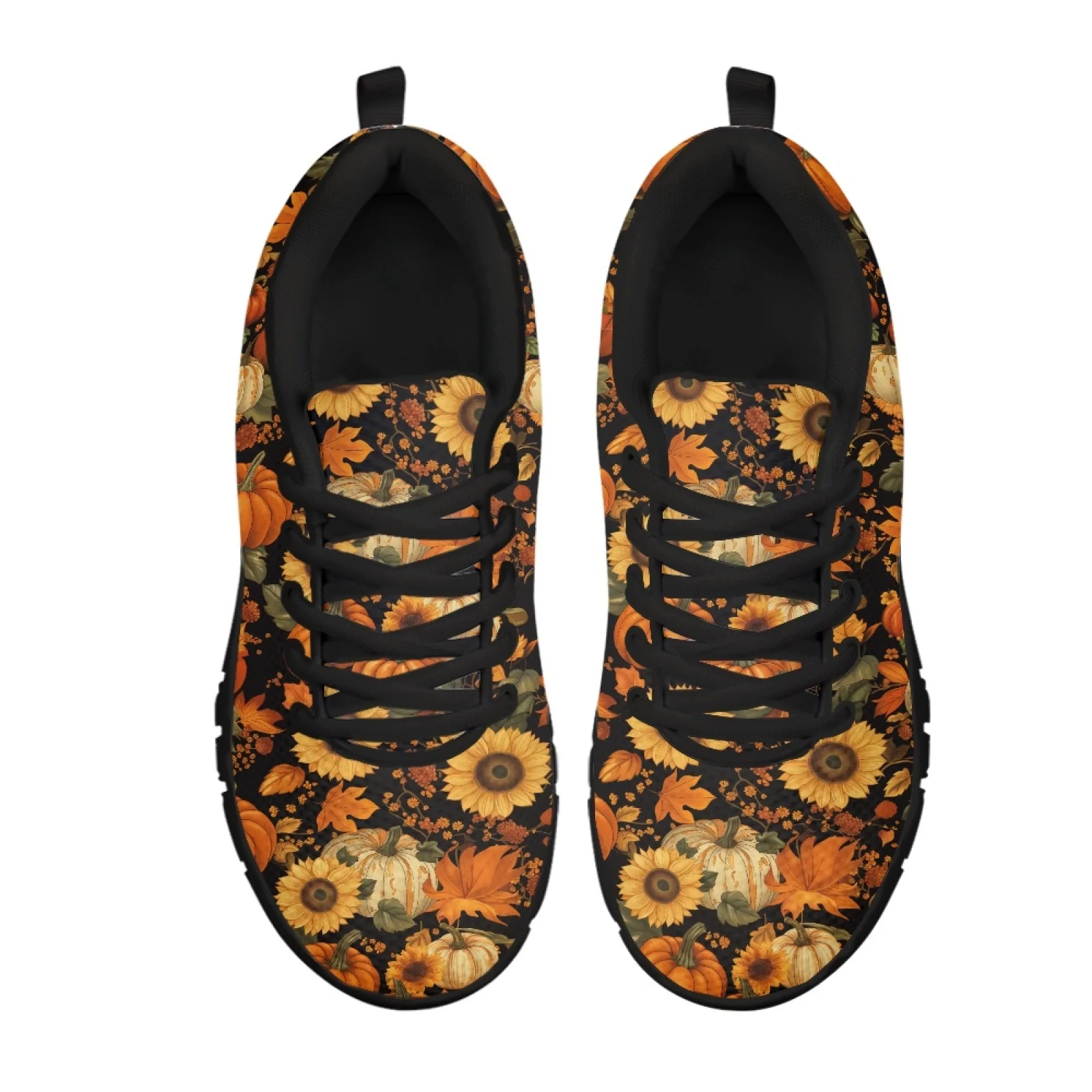 Coloranimal Sunflower Men Fashion Athletic Work Shoes for Nurses and Teachers Cushion Hiking Shoes for Travel