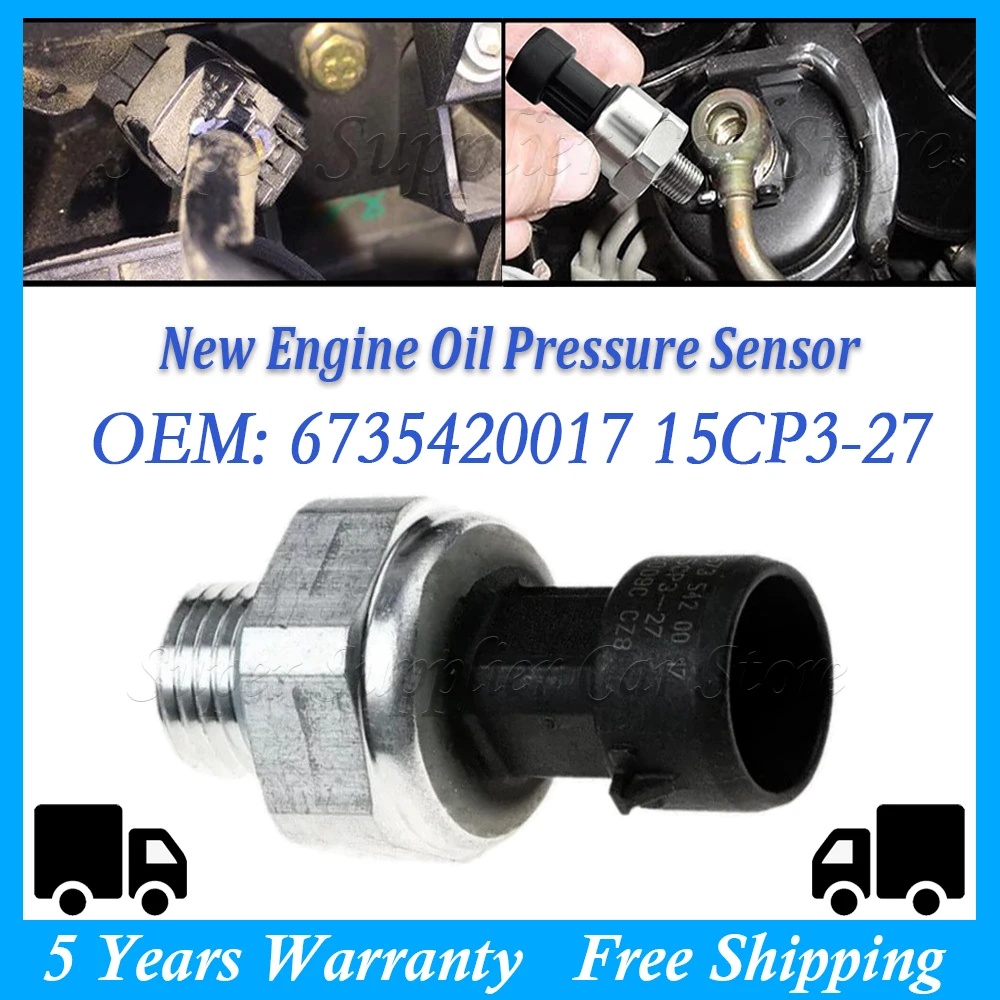 1PC New Engine Oil Pressure Sensor Fit For Mercedes Benz Refrigerant Pressure Switch 6735420017 A6735420017 15CP3-27 15CP327