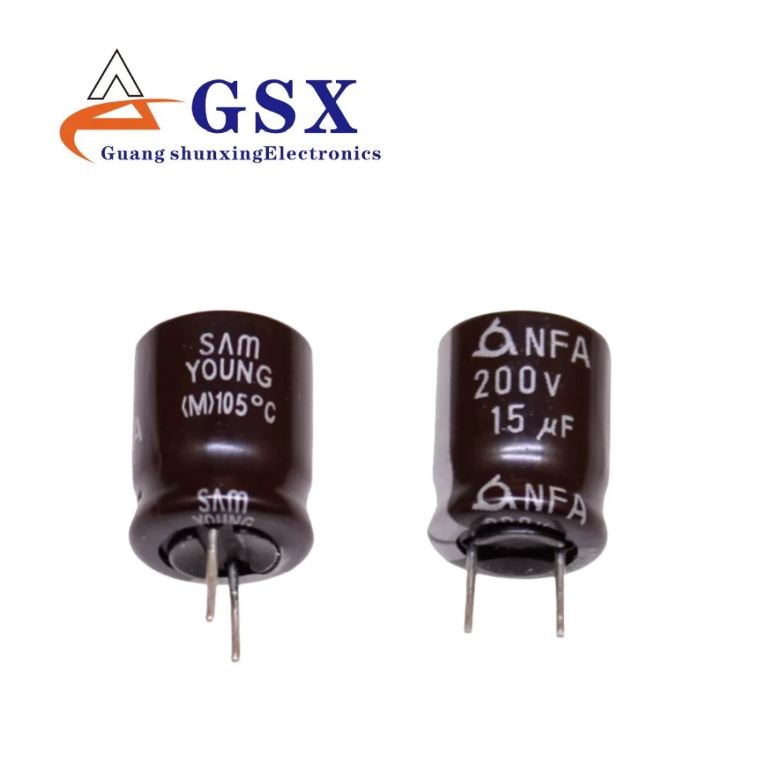 

15UF 200V imported aluminum electrolytic capacitor 200v15uf 10 * 12.5 Sanying NFA short leg high-frequency