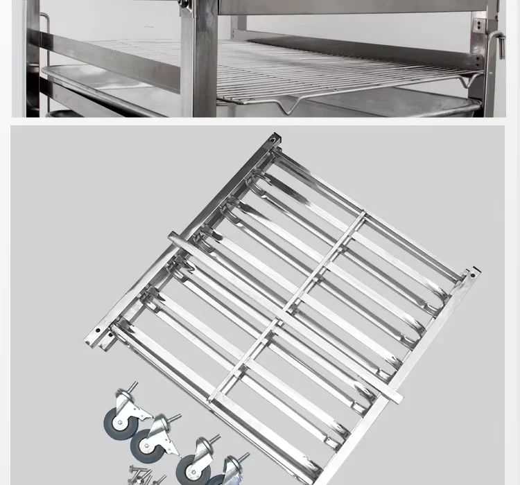 Commercial Hotel Use 12/15/Multi-layer Stainless Steel Baking Tray Rack Cart Thickened Service Equipment for Cake Room Baking