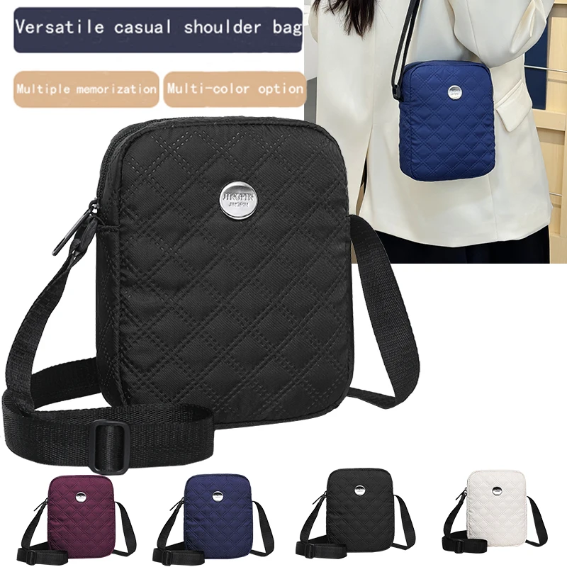 Durable Water‑resistant Nylon Crossbody Bag Elegant Quilted Texture Small Phone Purse for Women Casual Everyday Wear