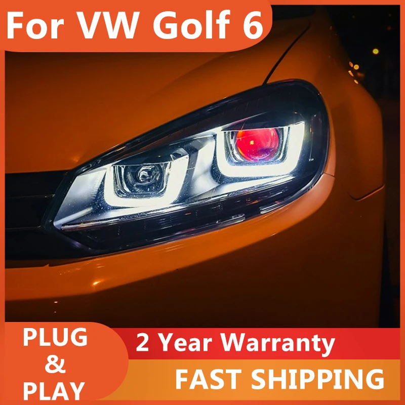

Фара для VW Golf 6 MK6 2009-2013, головной свет DRL, указатель поворота, ближний свет, линза проектора