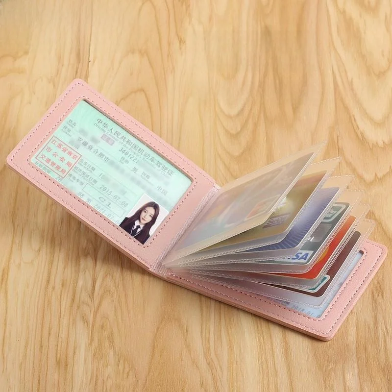 

Симпатичный кожаный чехол двойного назначения для водительских прав и банковских карт, кошелек для водительских прав для мужчин и женщин