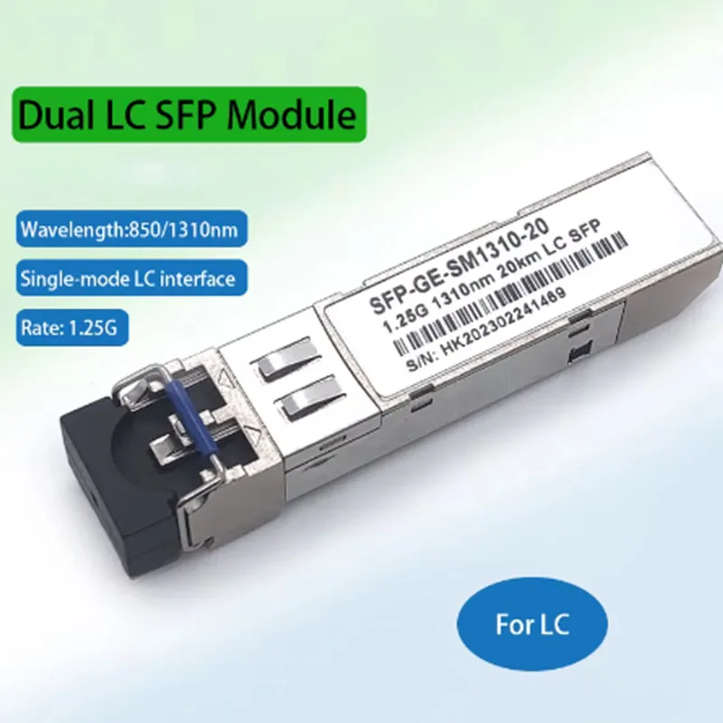 

Duplex Gigabit SFP Module LC WDM 1.25G 20KM Bidi Single Mode Fiber Optical Transceiver Compatible with Cisco Switch