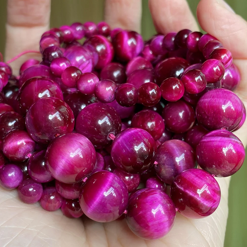 45 Styles Natural Stone Beads Rose Red Tiger Eye Fuchsia Jades Agate Quartz Beads Jewelry Making Findings DIY Bracelet Accessory