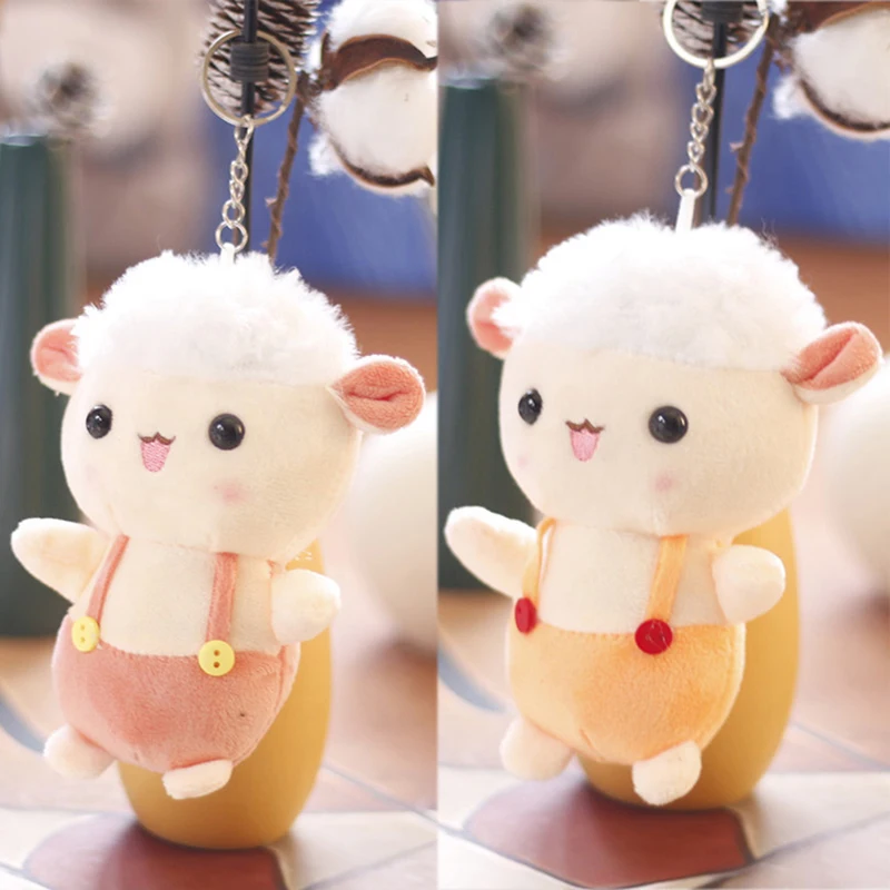 Cute Strap Small Sheep Pendant Lamb Mini Plush Toy Lamb Bag Pendant Keychain Gift Female