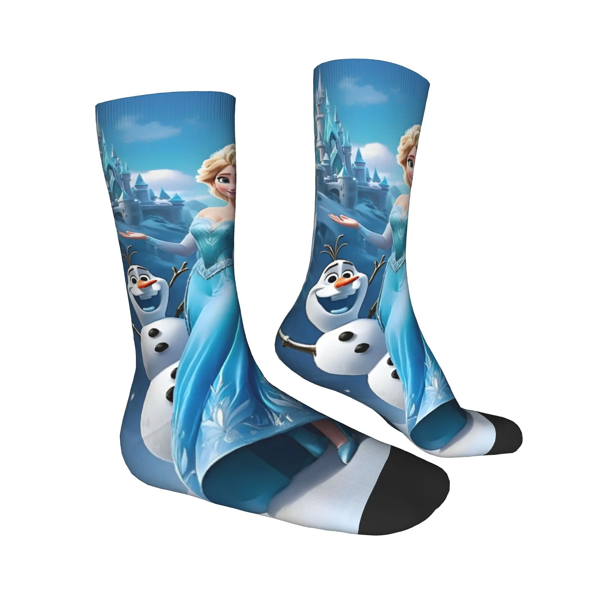 Frozen Anime Elsa Princess Print Dress Socks Merch for Daily Wear Cozy  Print Socks