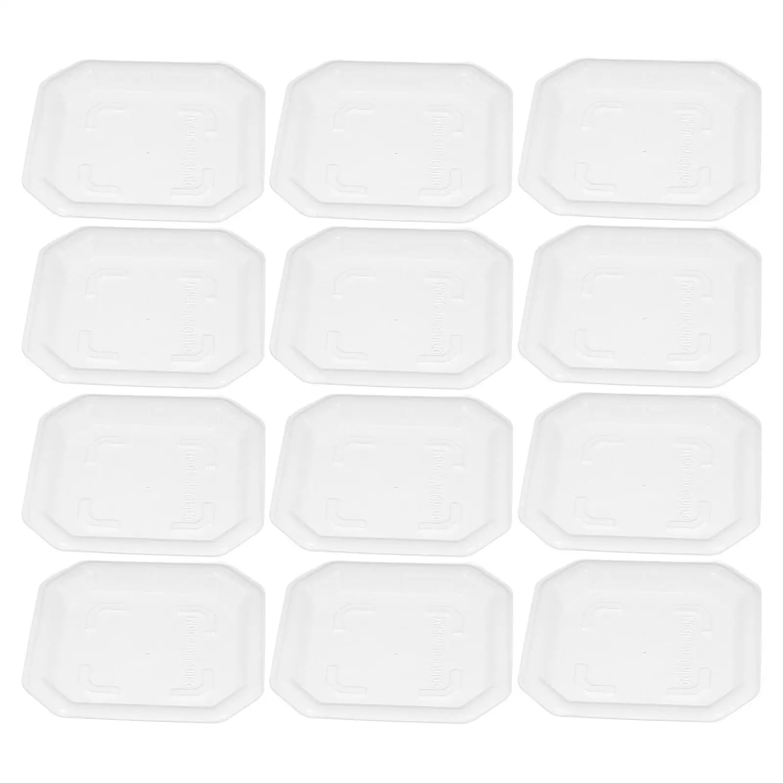 

50 Pcs Square Flower Pot Heavy Duty Plastic Plant Saucer Water Tray for Small Succulents with Bottom Grooves Promoting Healthy