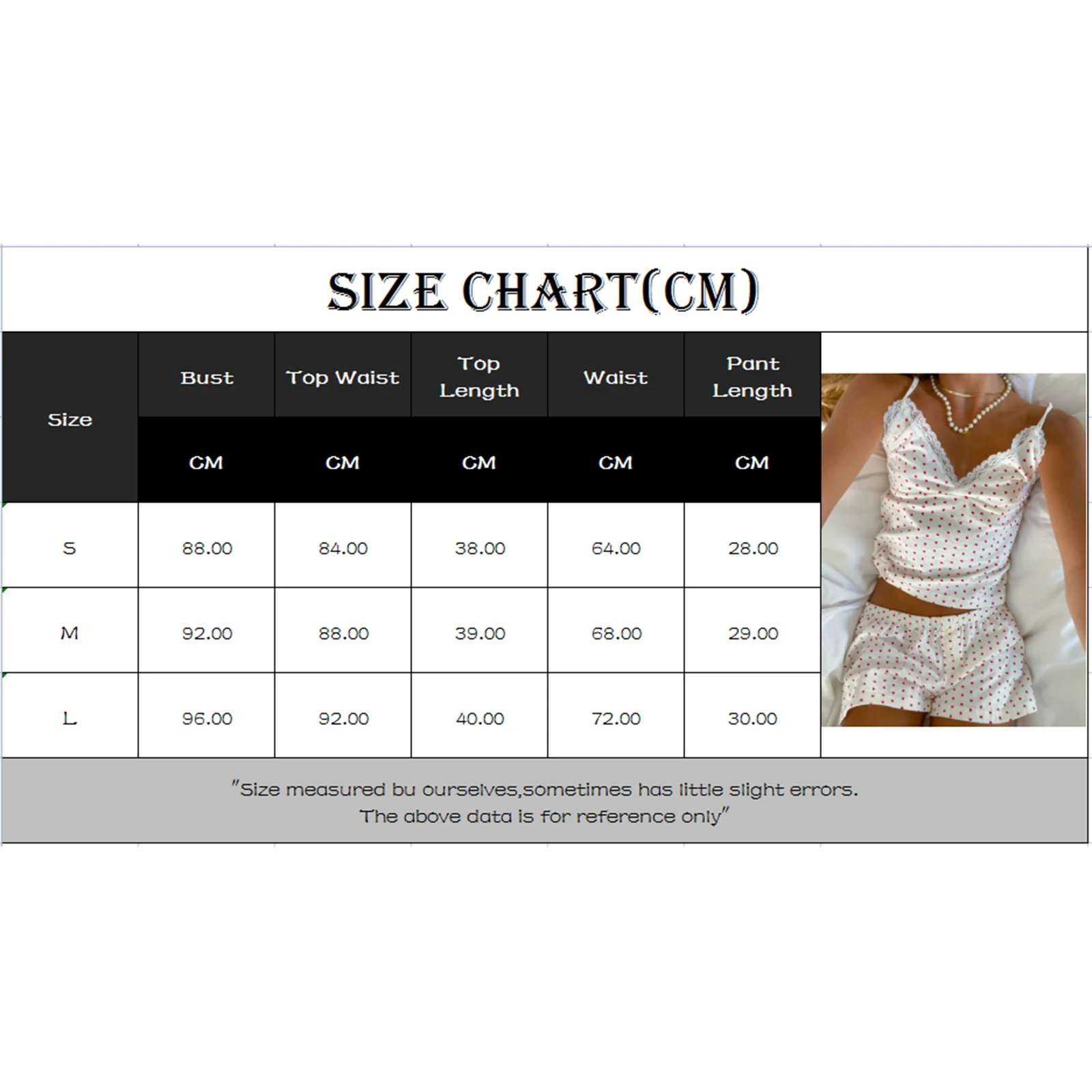 New Fashion Women Two Piece Lounge Set Sleeveless Heart Print Cami Tops And Shorts Set Matching Outfits Hot Sale S M L