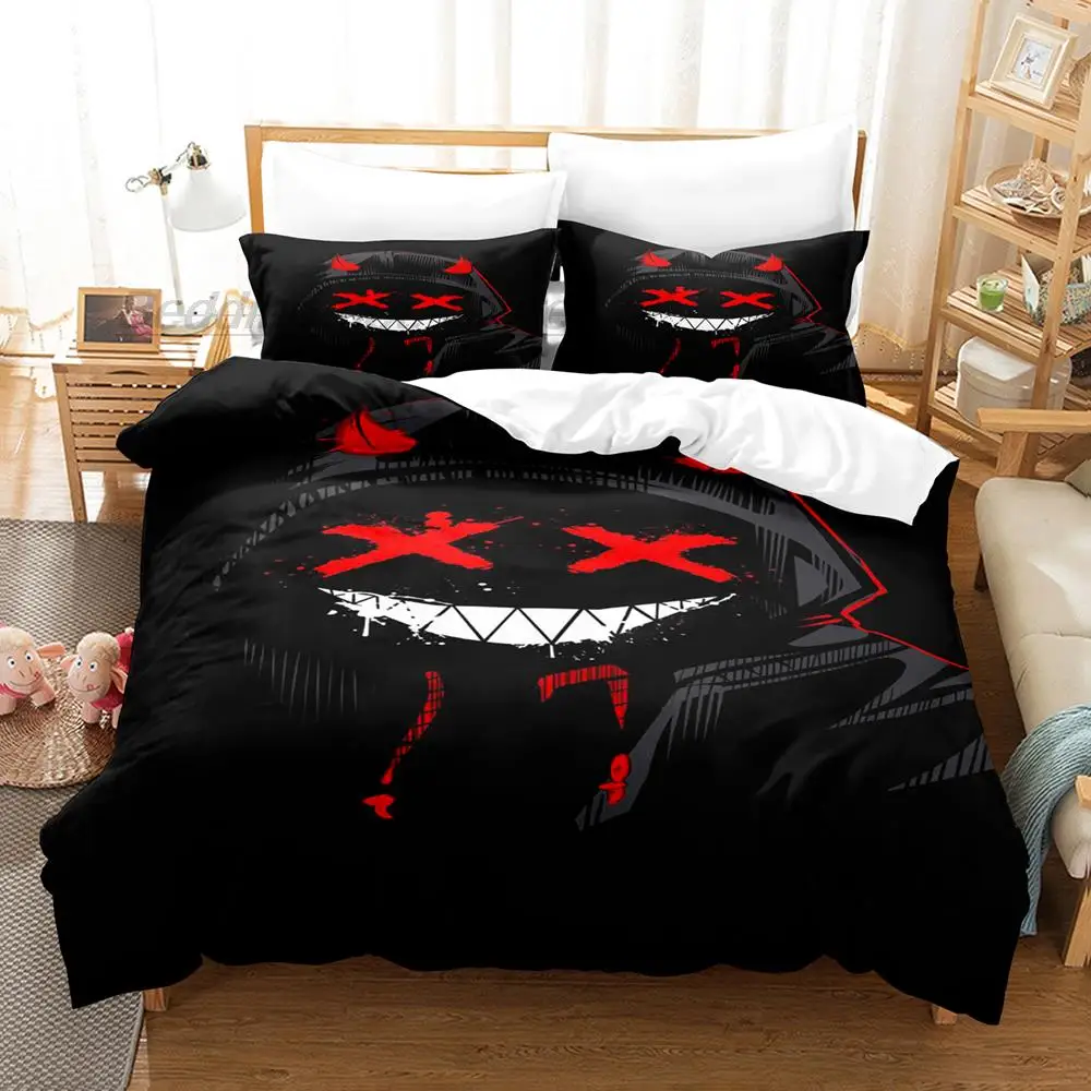 

XOXO Devil Smiling Face Bedding Set Single Twin Full Queen King Size Bed Set Aldult Kid Bedroom Duvetcover Sets 3D Print Kawaii