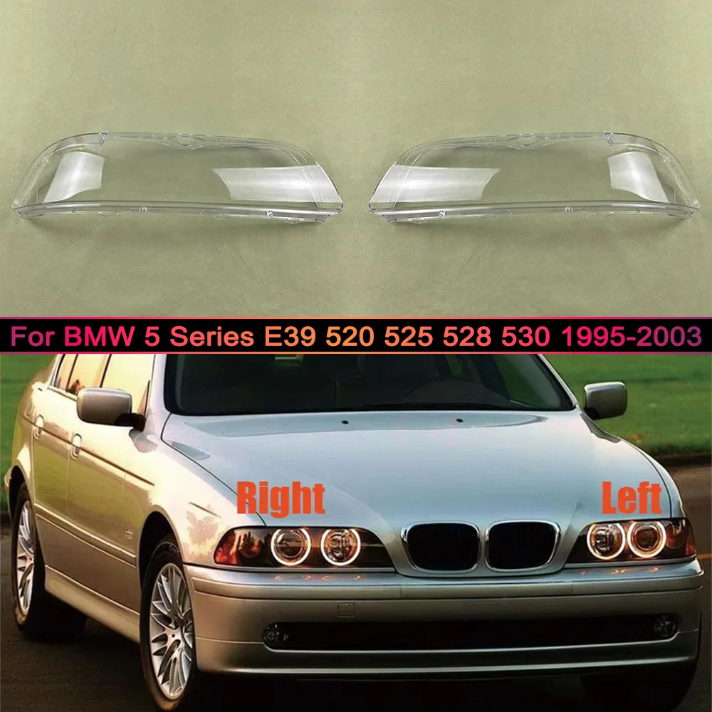 

For BMW 5 Series E39 520 525 528 530 1995-2003 Headlight Cover Transparent Lampshade Lamp Shade Plexiglass Replace Original Lens