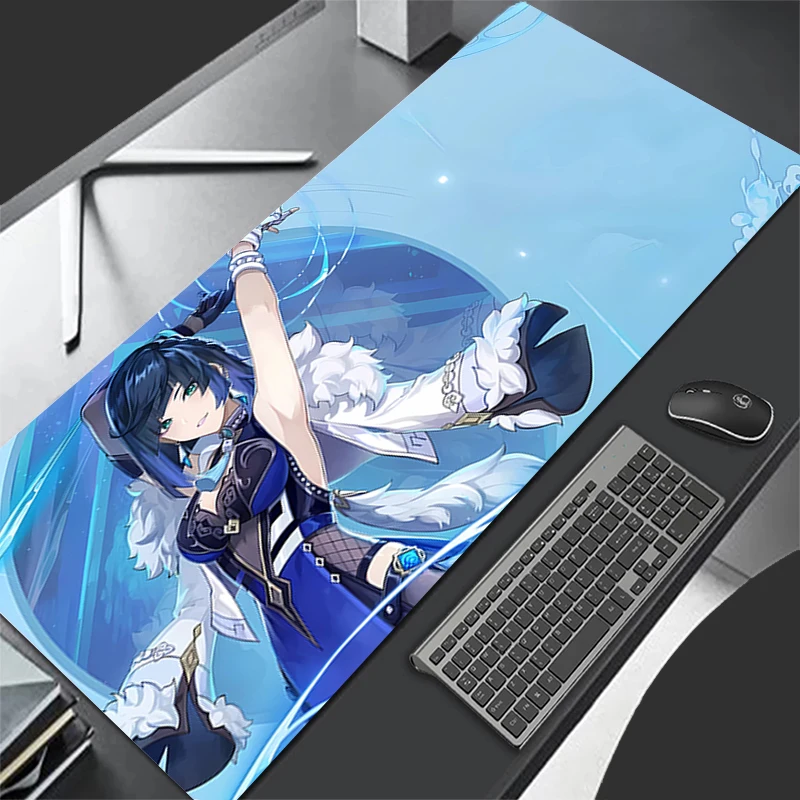 Mousepad Computer Gaming Accessories Keyboard Pad Office PC Rubber HD G-genshin Impact Yelan Mouse Pad Decoracion Desk Mouse Mat