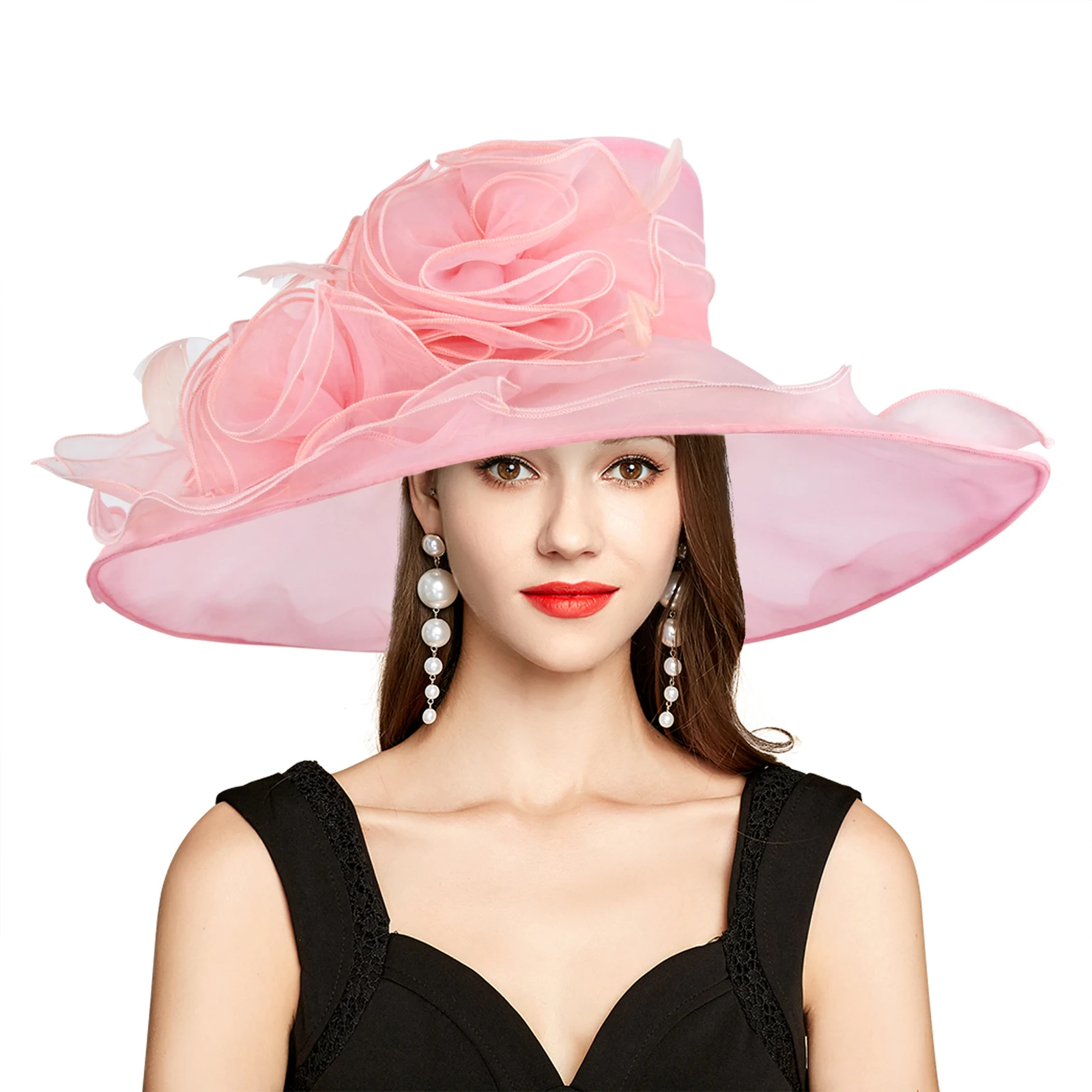 Women Church Hats 2024 Luxury British Top Hats for Elegant Women for Sun Beach Hat Kentucky Tea Party Derby Hats S10-3609