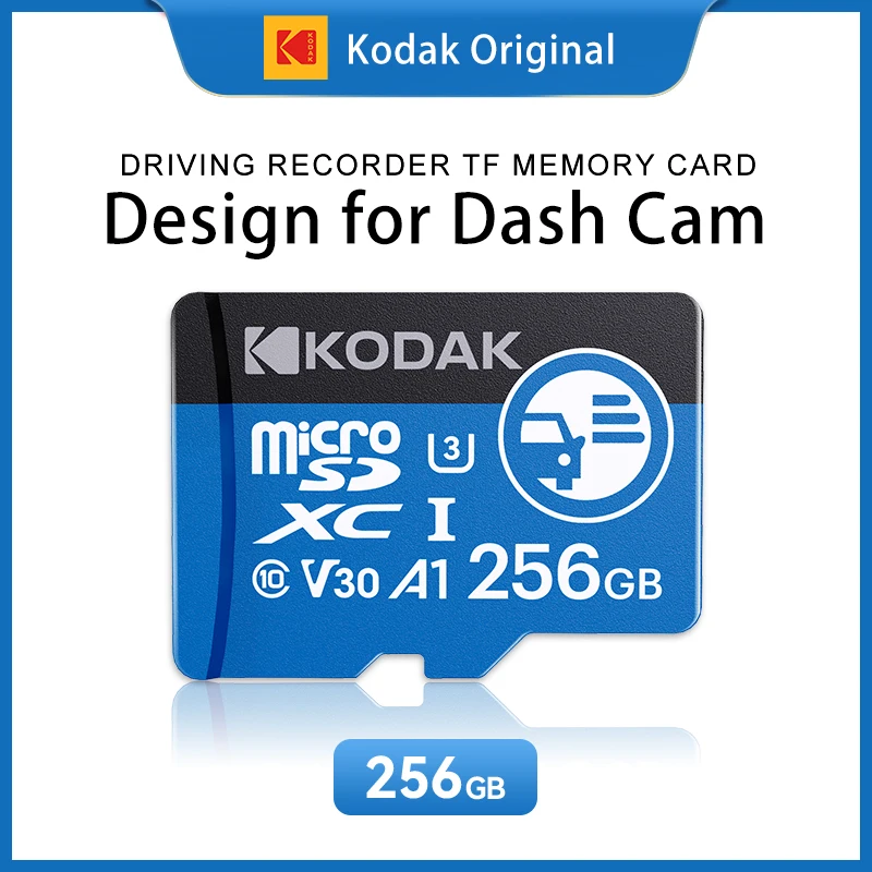 Kodak High Endurance Micro SD-Karte für Dashcam FAT32-Speicherkarte 128/256 GB 100 MB/s Glatte 4K- und Loop-Aufnahme-Microsd-Karten