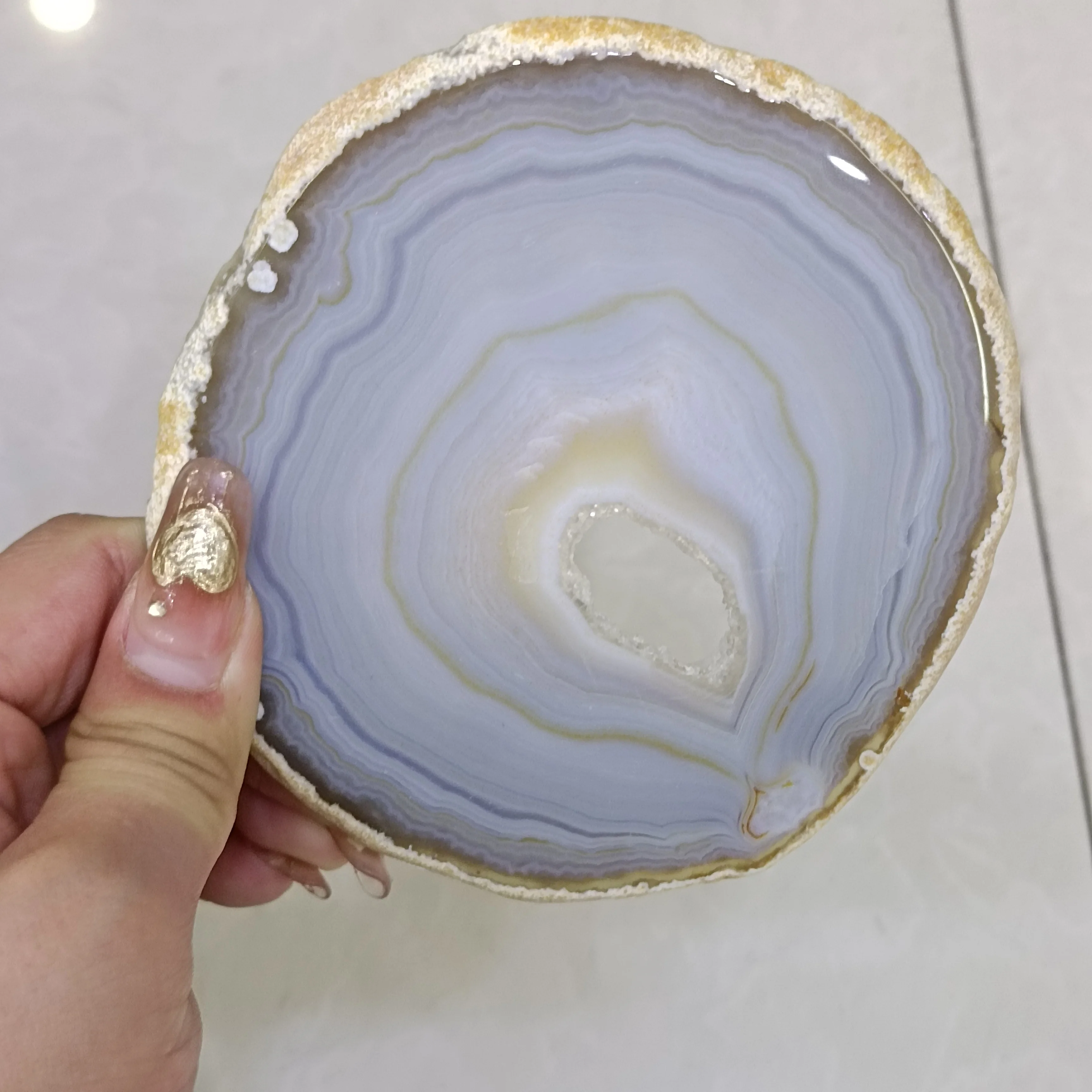 1pc Natural Agate Slice Gems Healing Reiki Crafts Crystal Stone Onyx Coaster Beverage Holder Mat Decor Plates