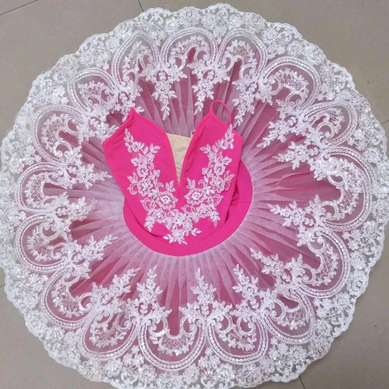 Tutu de Ballet professionnel à paillettes blanches, robe de Ballet pour femmes et adultes, vêtements de scène pour filles et enfants, Costumes de ballerine de danse du lac des cygnes