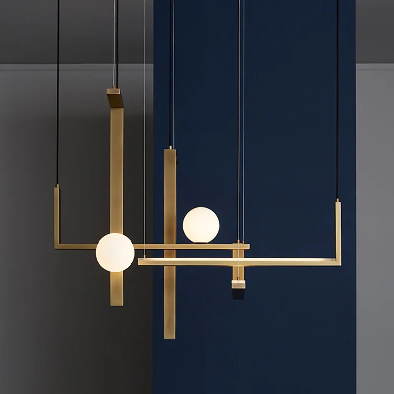 light luxury Nordic minimalist model iron creative personalized designer chandelier living room dining room combination