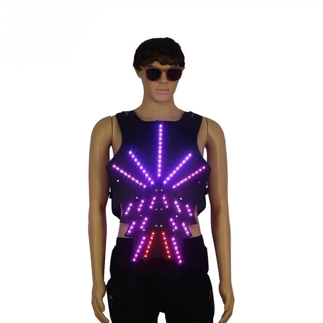 

Luminous Men's Costumes Personality LED Lit Vest Halloween Gifts Bar Nightclub Stage Show Props