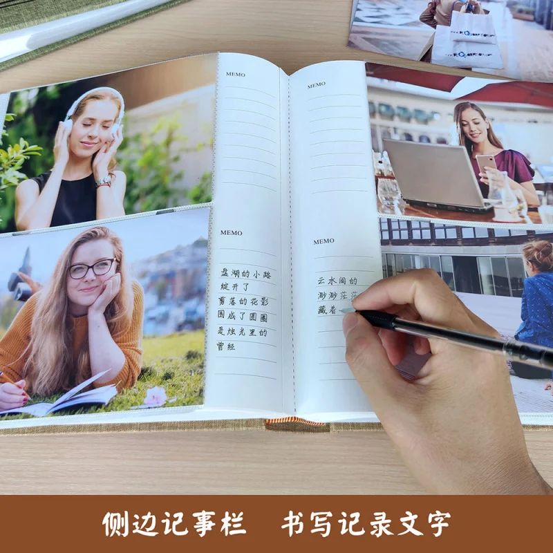 Customized. Guangmei Factory Linen Cover Trade Album Retro Traditional Commemorative Album 7inch Pocket Album