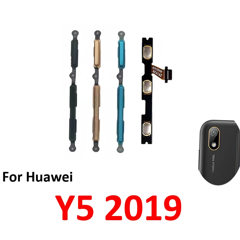 Phone Power Volume Button For Huawei Y5 2019 New On Off Up Down External Key Internal Flex Cable Parts Black Blue Gold